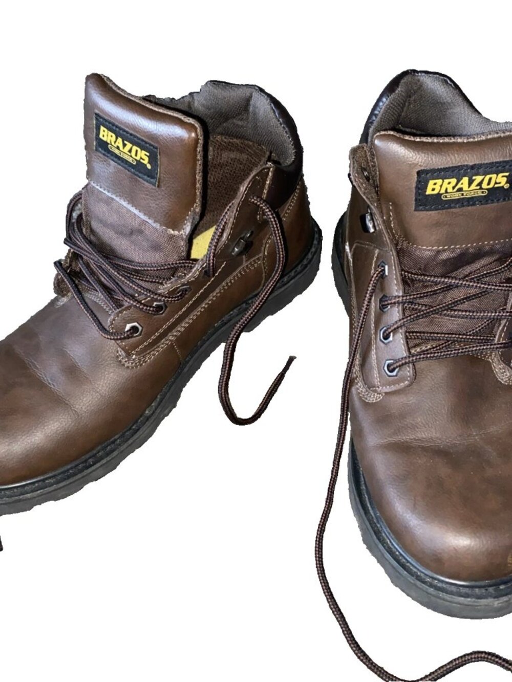 Brazos Work Force - Men's Chestnut Brown Work Boots - Size 13D - Slip & Oil Resi